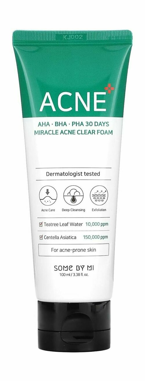 Очищающая пенка для умывания с BHA, AHA и PHA кислотами Some by Mi Aha-Bha-Pha 30 Days Miracle Acne Clear Foam