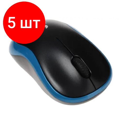 Комплект 5 штук Мышь компьютерная Logitech USB OPTICAL CORDL M185 BLUE 934900₽