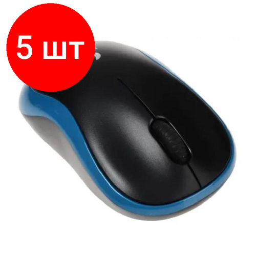 Комплект 5 штук, Мышь компьютерная Logitech USB OPTICAL CORDL. M185 BLUE компьютерная мышь logitech m185 blue 910 002236