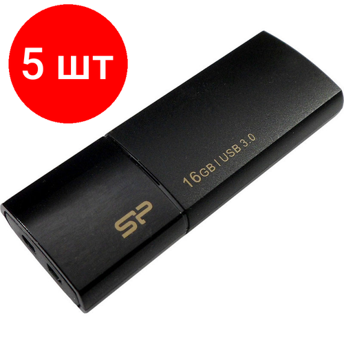 комплект 30 штук флеш память silicon power marvel m01 16gb usb 3 2 g1 с sp016gbuf3m01v1b Комплект 5 штук, Флеш-память Silicon Power Blaze B05, 16Gb, USB 3.2 G1, ч, SP016GBUF3B05V1K