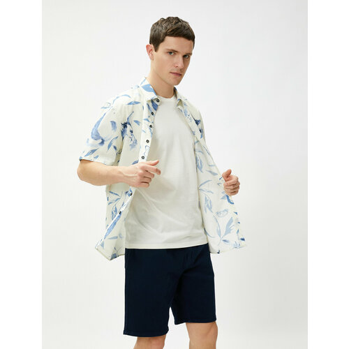 фото Рубашка koton, размер 46, бежевый