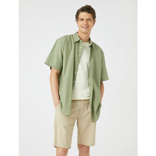 фото Рубашка koton, размер 46, зеленый