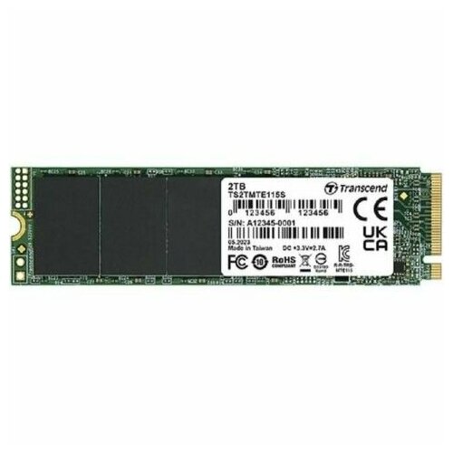 Накопитель SSD Transcend PCIe 30 x4 2TB TS2TMTE115S 115S M2 2280 02 DWPD 2343300₽
