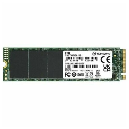 Накопитель SSD Transcend PCIe 3.0 x4 2TB TS2TMTE115S 115S M.2 2280 0.2 DWPD