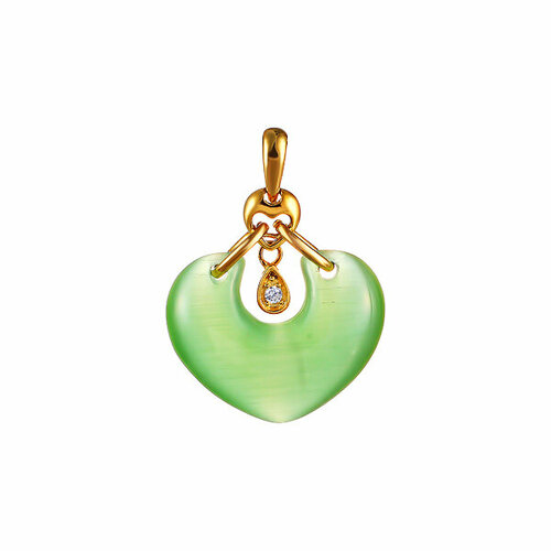 фото Подвеска element47, серебро, 925 проба, кошачий глаз синтетический