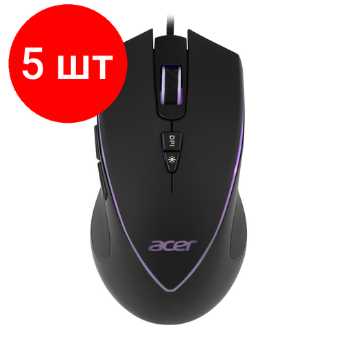 Комплект 5 штук Мышь компьютерная Acer OMW131 черный 800-6400dpiUSB1кн ZL MCEEE015 753700₽