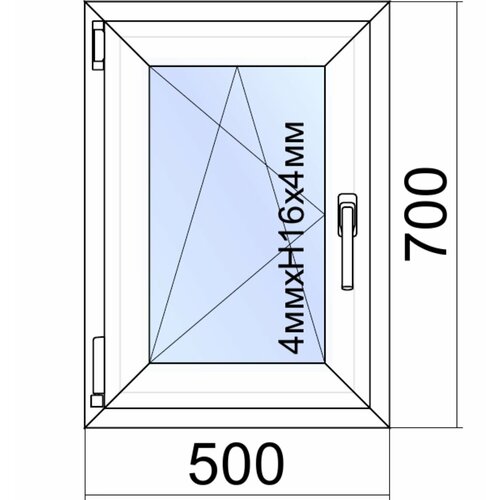 Окно ПВХ VEKA WHS Halo 60мм/ ш.50см*в.70см/поворотно-откидное/ левое/ фурнитура Accado (Турция)