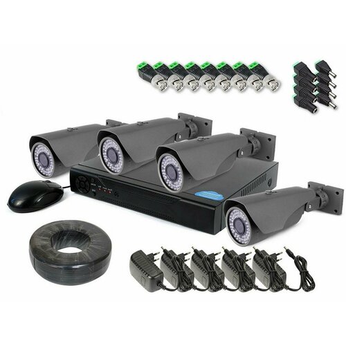 Готовые комплекты видеонаблюдения 8mp-4k для дачи с удаленным доступом KDM 227-V8 SKY-2704-8M - 4 уличные камеры и регистрато в подарочной упаковке 4137600₽