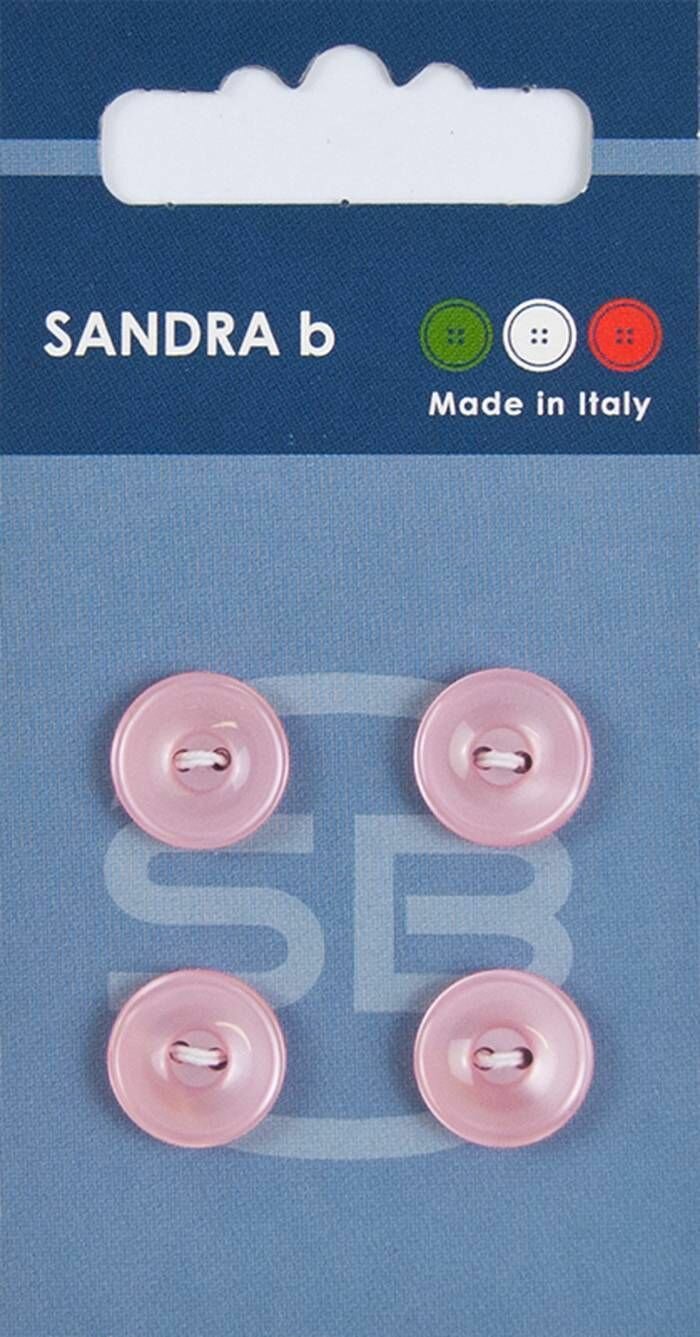 Пуговицы Sandra b - круглые, розовые, пластиковые, 4 шт, 1 упаковка