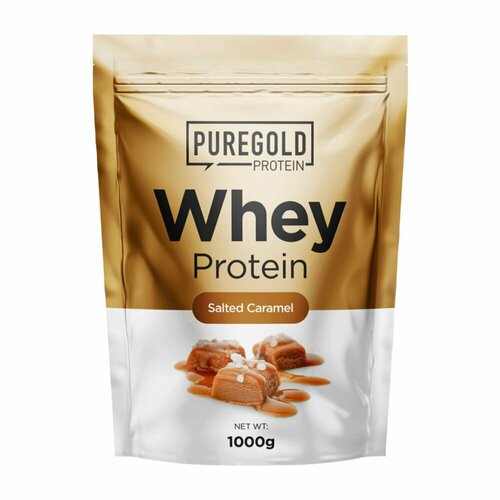 Сывороточный протеин с L-Таурин Pure Gold Whey Protein, 1000г (Соленая карамель) / для набора мышечной массы и похудения