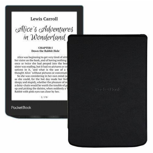 Электронная книга PocketBook 629 Verse, голубой с обложкой Black