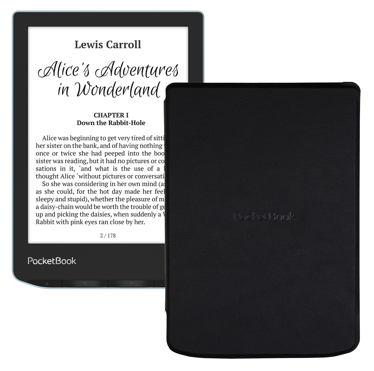 Электронная книга PocketBook 629 Verse голубой с обложкой Black