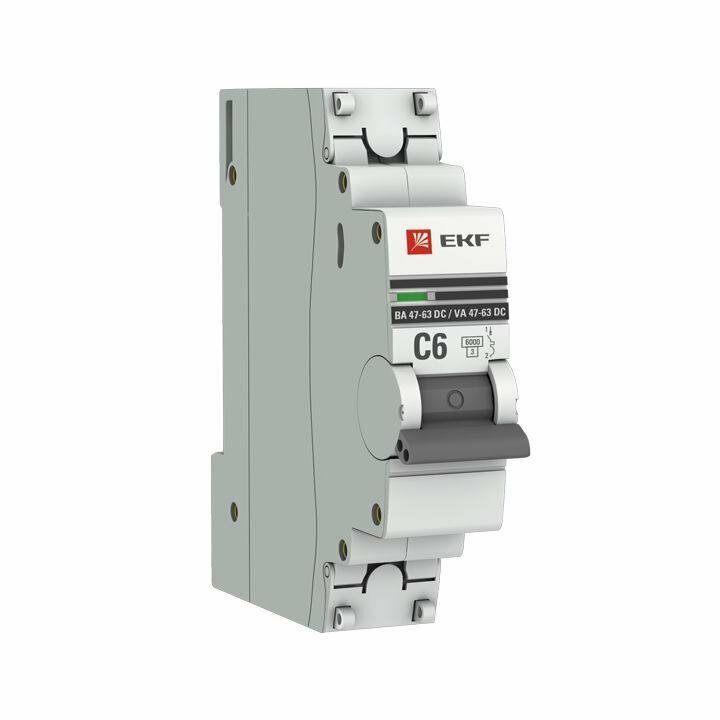 Выключатель автоматический модульный 1п C 6А 6кА ВА 47-63 DC PROxima EKF MCB4763-DC-1-06C-PRO (1 шт.)