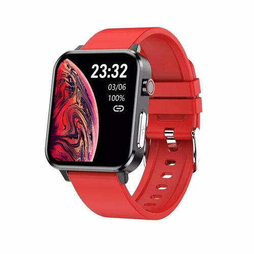 Цифровые смарт-часы MBRIDGE E86 для фитнеса и здоровья с сенсорным дисплеем и ЭКГ - красные 368100₽