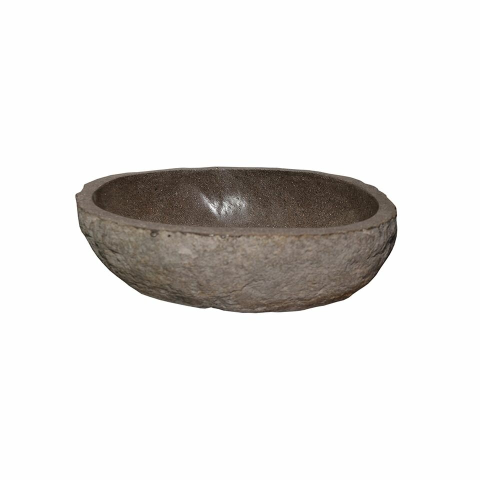 Декоративная чаша ROOMERS, диаметр 36, материал оникс, цвет светло-коричневый
