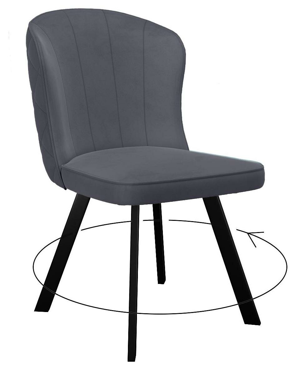 фото Стул DikLine 219 поворотный, B28 ANTRACITE, ножки черные