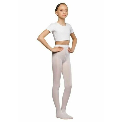 Трико танцевальное Anna, размер 158, белый колготки berchelli для девочек фантазийные без шортиков размер 134 140 синий