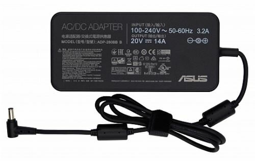 Блок питания для ноутбука Asus 6.0x3.7мм, 280W (20V, 14A) без сетевого кабеля, ORG (slim type)