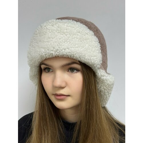 фото Шапка ушанка , размер 46/50, пыльная роза а&ю