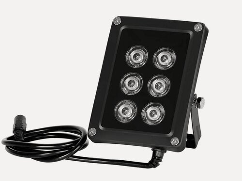 Изображение товара ИК прожектор - KDM-6045C (до 60 м) для видеонаблюдения - ик подсветка / ик подсветка уличные. Работа по датчику движения в подарочной упаковке