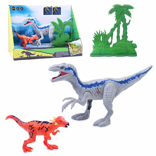 Набор динозавров 12009 Эра динозавров на батарейках, в коробке набор динозавров 12008 приключения динозавров на батарейках в коробке