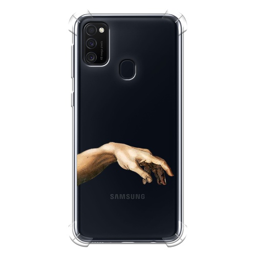 Противоударный силиконовый чехол на Samsung Galaxy M30s / Самсунг Гэлакси M30s с рисунком Creazione di Adamo 1 жидкий чехол с блестками creazione di adamo 1 на samsung galaxy a51 самсунг гэлакси а51