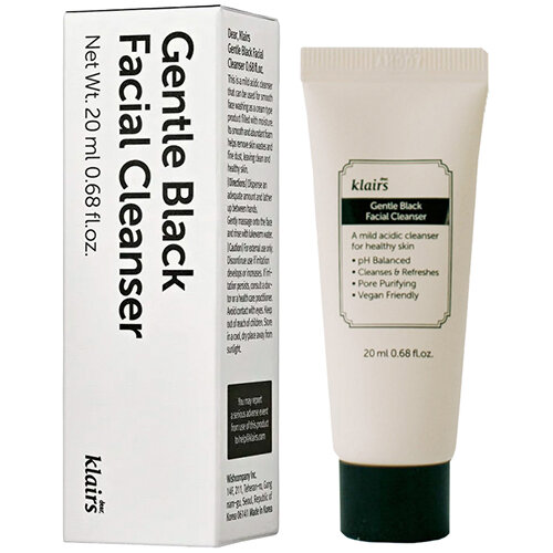 Dear, Klairs Пенка для лица нежное очищение - Gentle black facial cleanser, 20мл