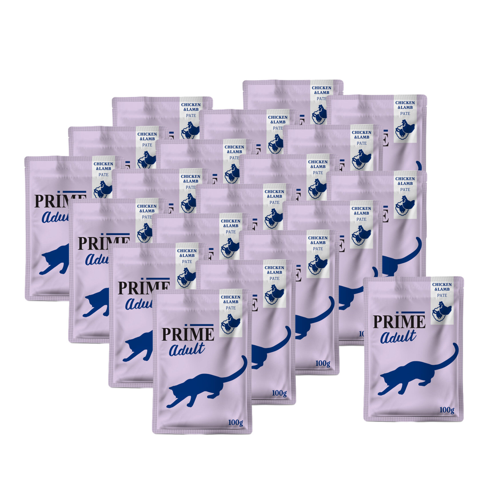 PRIME пауч 100г Паштет из курицы и ягненка, для кошек х 20 шт.