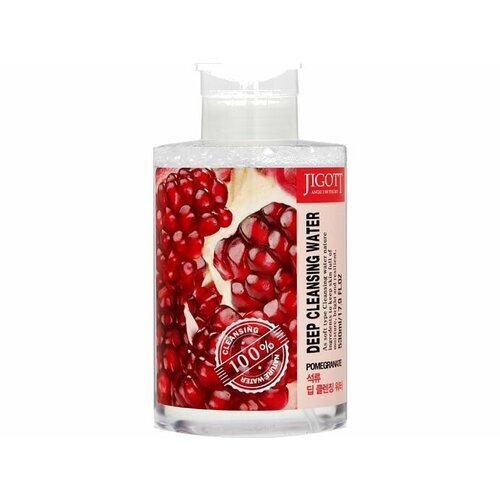 Очищающая вода для снятия макияжа Jigott DEEP CLEANSING WATER POMEGRANATE jigott очищающая вода с экстрактом огурца 530 мл 2 шт