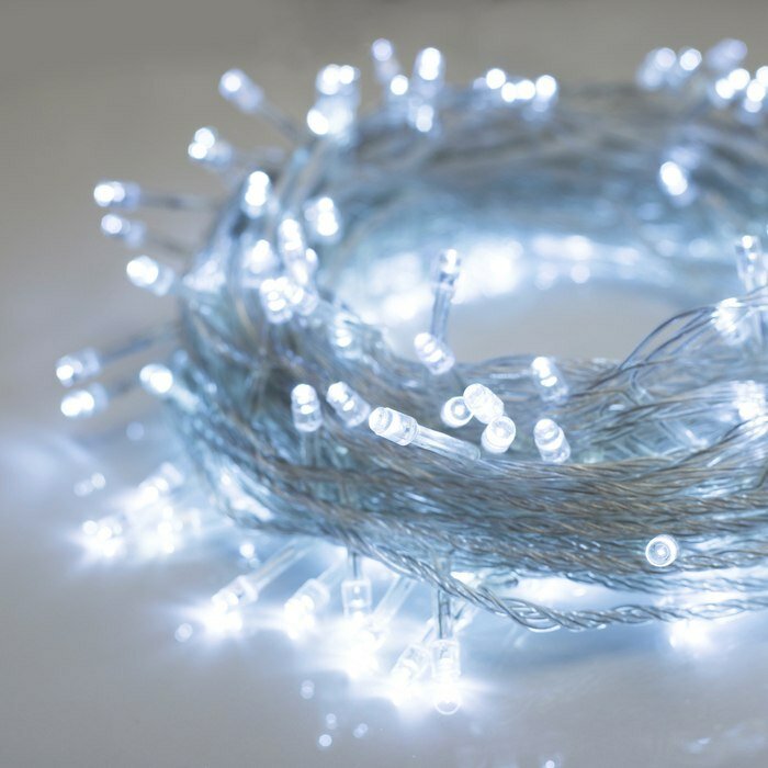 Гирлянда 5 метров, 8 режимов, 50 светодиодов, IP20, белое свечение