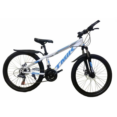 Велосипед TMIK горный 24 на двойных ободах бело-голубой детский для детей