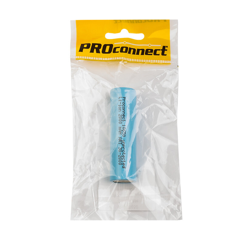 Аккумулятор PROCONNECT 18650 unprotected Li-ion 2000 mAH пакет "БОБ" - фото №16