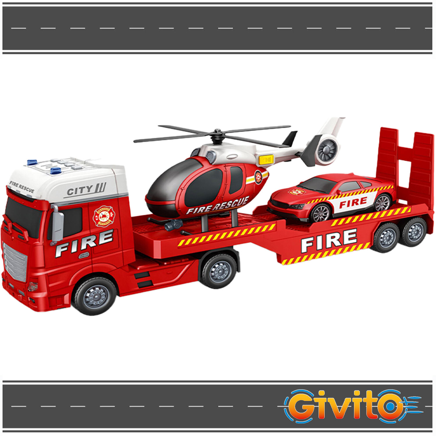 Игровой набор "Городской пожарно-спасательный транспортер" (Со звуком и светом) G235-476