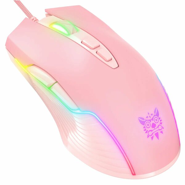 Игровая проводная мышь Onikuma CW905 RGB Pink