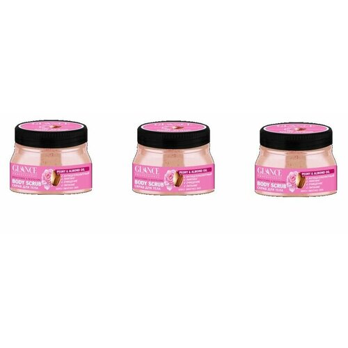 Glance Professional Скраб для тела пион и миндальное масло, 500мл, 3 шт