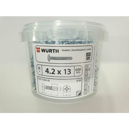 Саморез по металлу DIN 7504-N 4.2x13 (600 pcs) WURTH, Германия