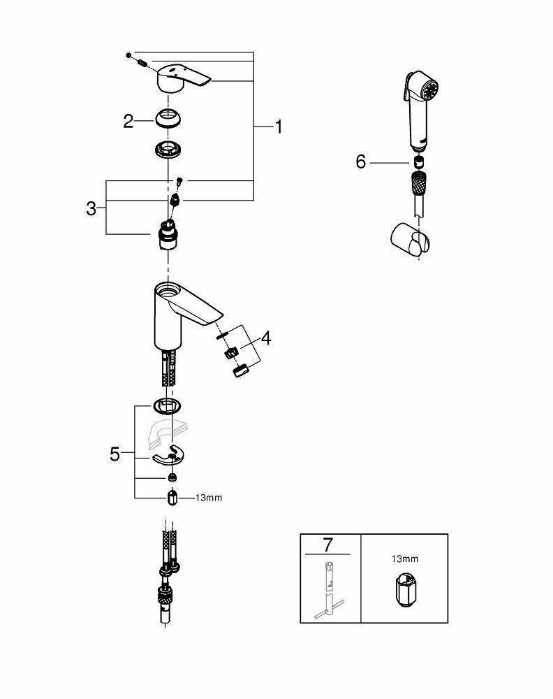 Смеситель для раковины Grohe Eurosmart 23124003