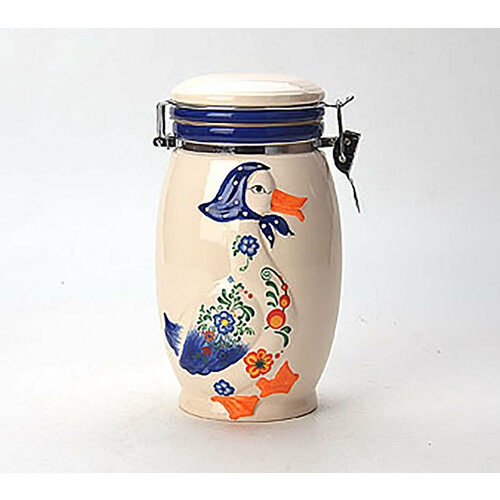 Банка для сыпучих Loraine Гуси, набор 4 шт, с крышкой