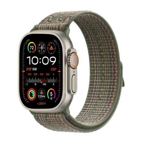 Спортивный ремешок Apple Sport Loop Sequoia/Orange для Apple Watch Nike 42-44-45-49mm MTL63ZM/A