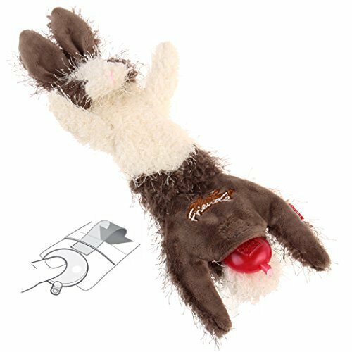 Игрушка для собак GIGWI Plush Friendz Заяц с 2-мя сменными пищалками, серый (37см)