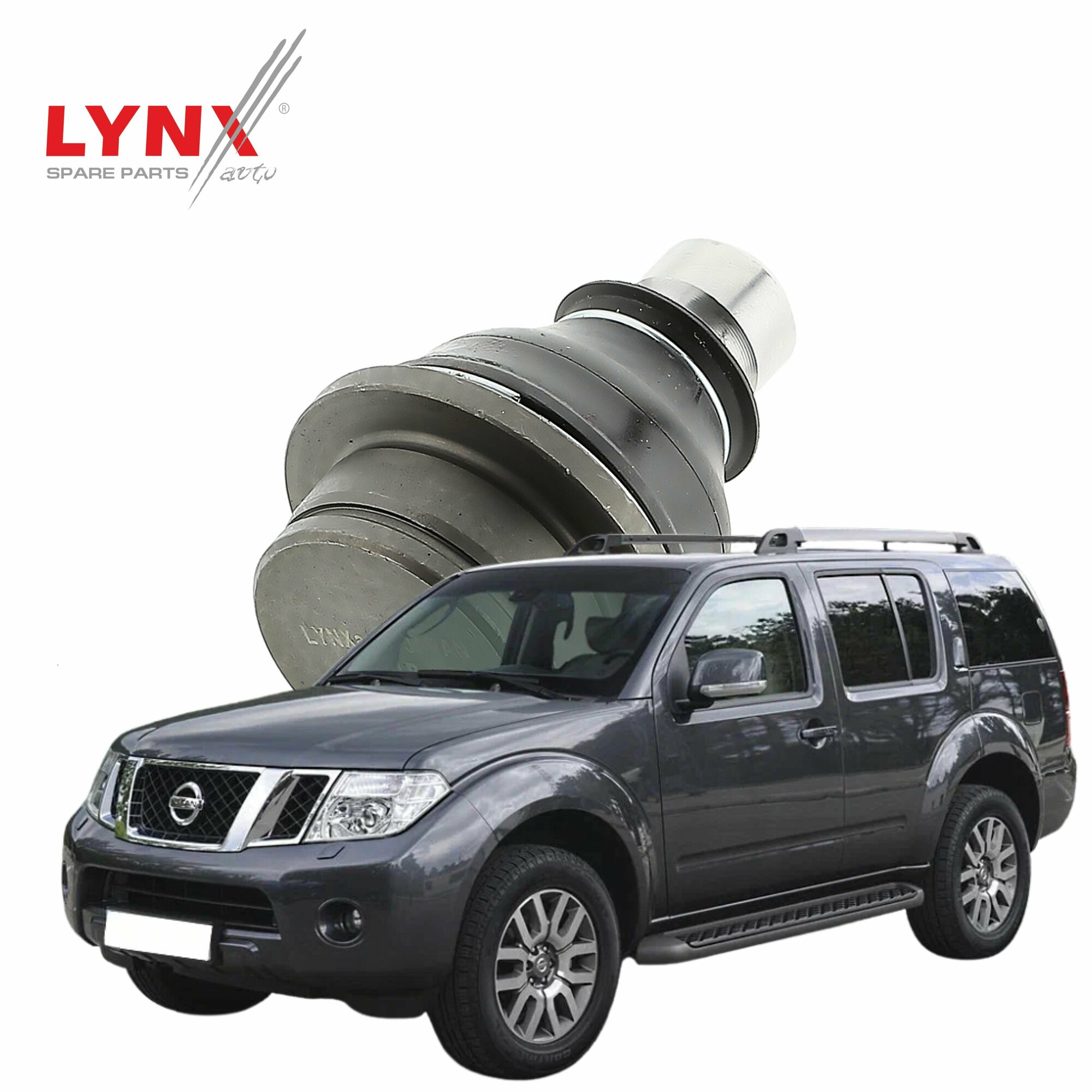 Опора шаровая Nissan Pathfinder (3) / Ниссан Патфайндер 2004 2005 2006 2007 2008 2009 2010 2011 2012 2013 2014 / правая, нижняя, 1шт, LYNXauto