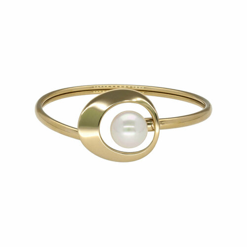 фото Жесткий браслет majorica petra, жемчуг имитация, размер m, золотой