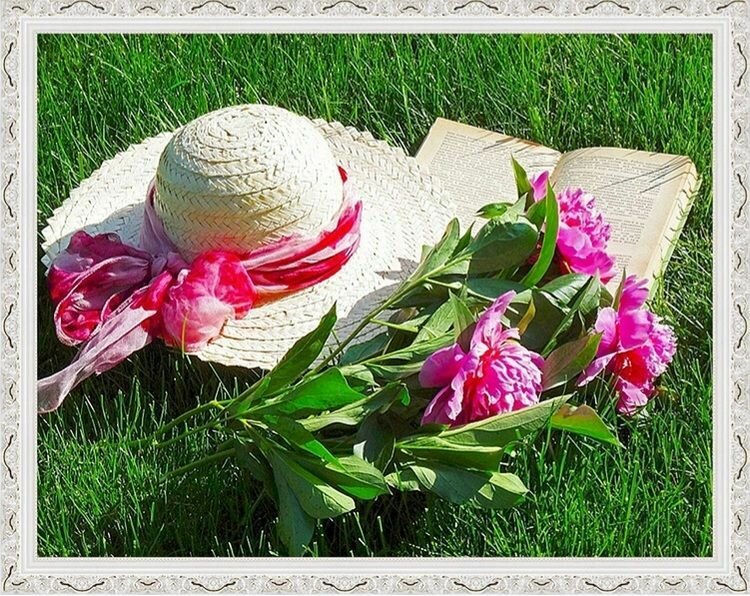 фото Алмазная мозаика "Летняя шляпка" круглые стразы на подрамнике 40х50 см, Paintboy WB2724