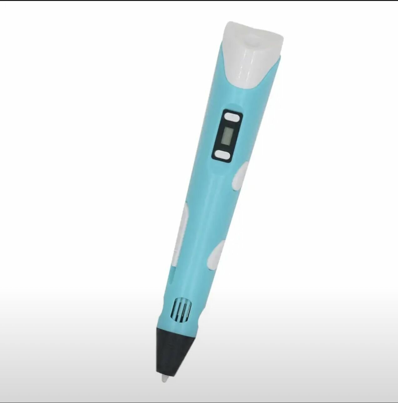 3D ручка 3DPEN-2 голубая с набором пластика PLA и трафаретами для 3д рисования