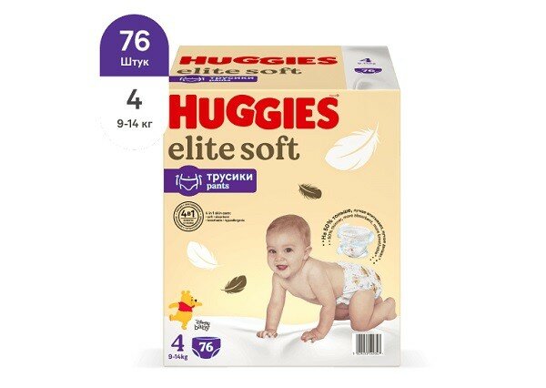 Трусики-подгузники Huggies Elite Soft 4 (9-14 кг) 21 шт. - фото №15
