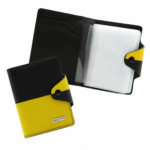 Визитница Cangurione 3324-F/Black-Yellow, черный визитница cangurione 3324 f black yellow черный