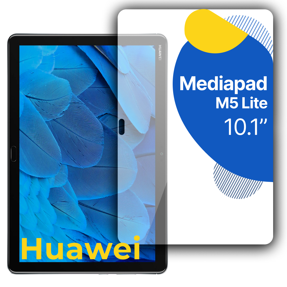 Защитное полноэкранное стекло на планшет Huawei MediaPad M5 Lite 10.1" / Противоударное прозрачное стекло для планшета Хуавей МедиаПад М5 Лайт 10.1