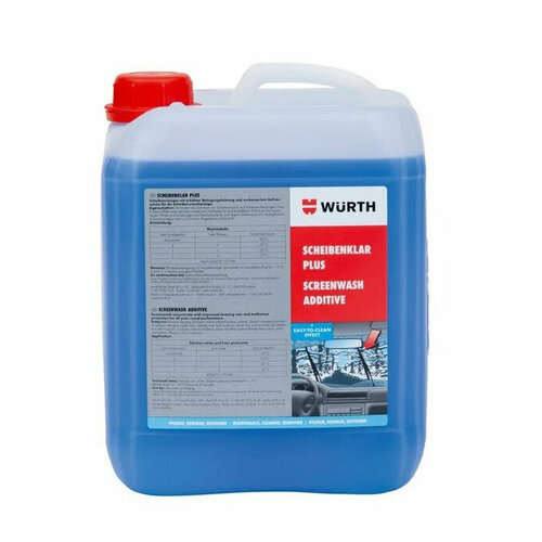 Жидкость стеклоомывателя WURTH зимняя 5л - зимняя, концентрат -63С, на основе этилового спирта