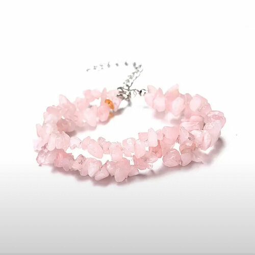 Браслет-цепочка, бычий глаз, размер one size, розовый женский браслет из натурального камня розовый кварц бабочка
