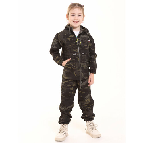 фото Детский камуфляжный костюм размер 36/140-146 черный мультикам/ тактическая форма batkovski